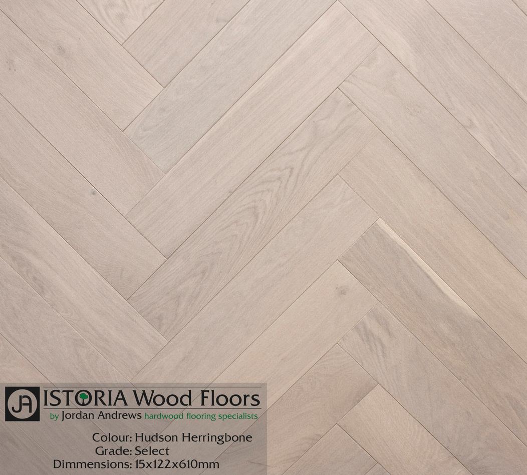 Hudson Herringbone Istoria Bespoke Engineered Oak Wood Flooring by Jordan Andrews