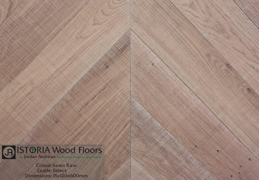Raw Sawn Chevron Parquet Istoria Bespoke Engineered Oak Wood Flooring by Jordan Andrews