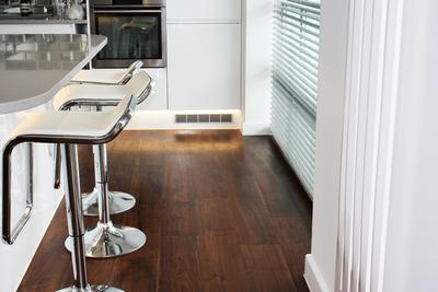 Istoria Bespoke Oiled Walnut Engineered Wood Flooring in White Kitchen