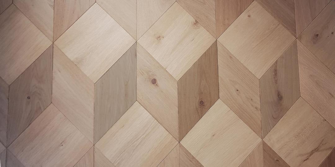 Istoria Bespoke St Pauls Rhombille Cube Pattern Engineered Oak Wood Flooring by Jordan Andrews