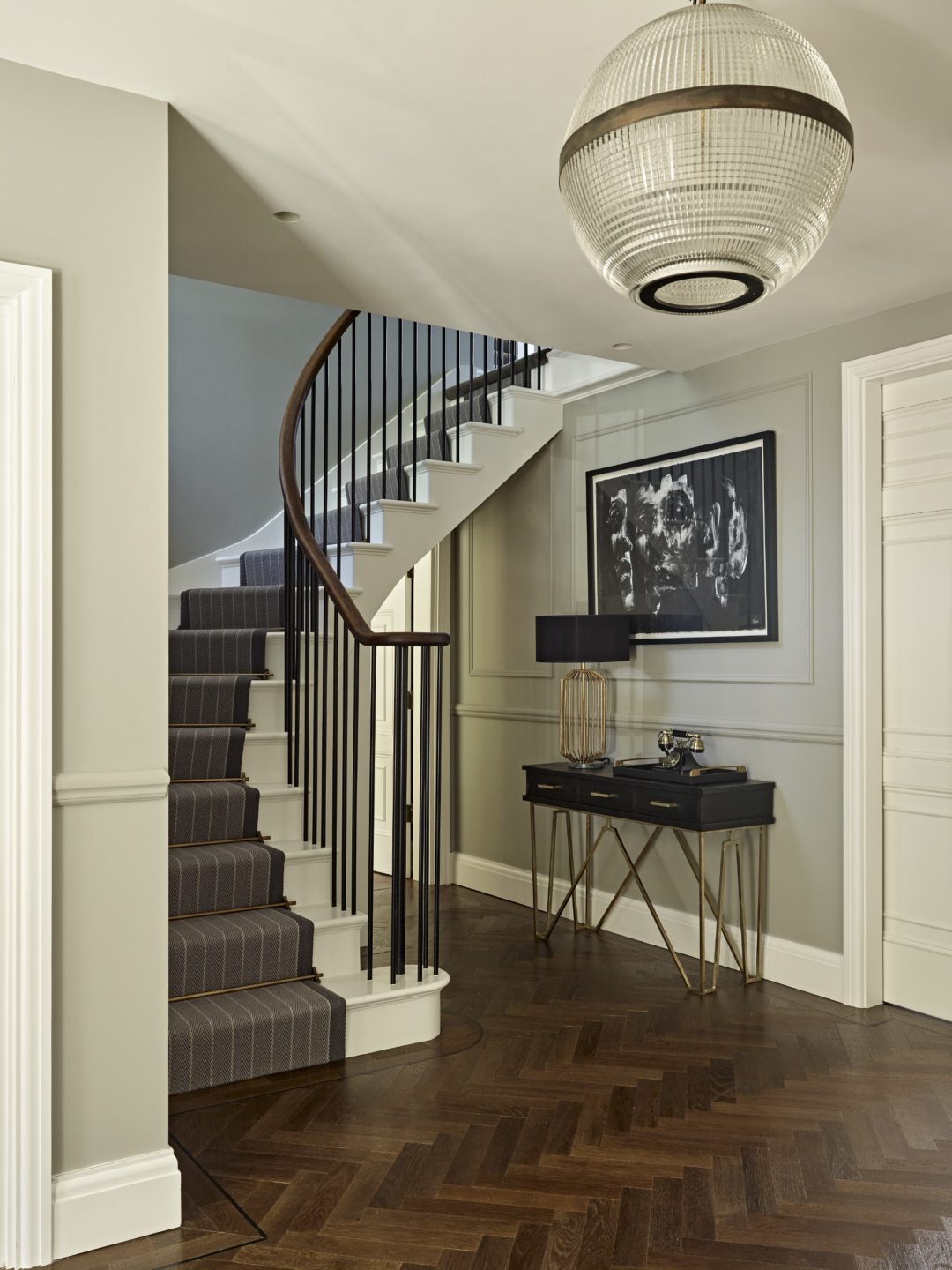 Istoria Bespoke Ivy House Herringbone Brushed Engineered Oak Wood Flooring in Satin finish by Caz Myers