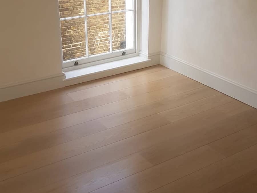 Istoria Bespoke Silk in Lacquer finish Prime Grade 190mm wide planks for a Residential Refurbishment